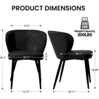 Chaises de salle à manger en similicuir noir, style Mid-Century, lot de 2
