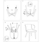 Chaises de salle à manger en similicuir noir, style Mid-Century, lot de 2