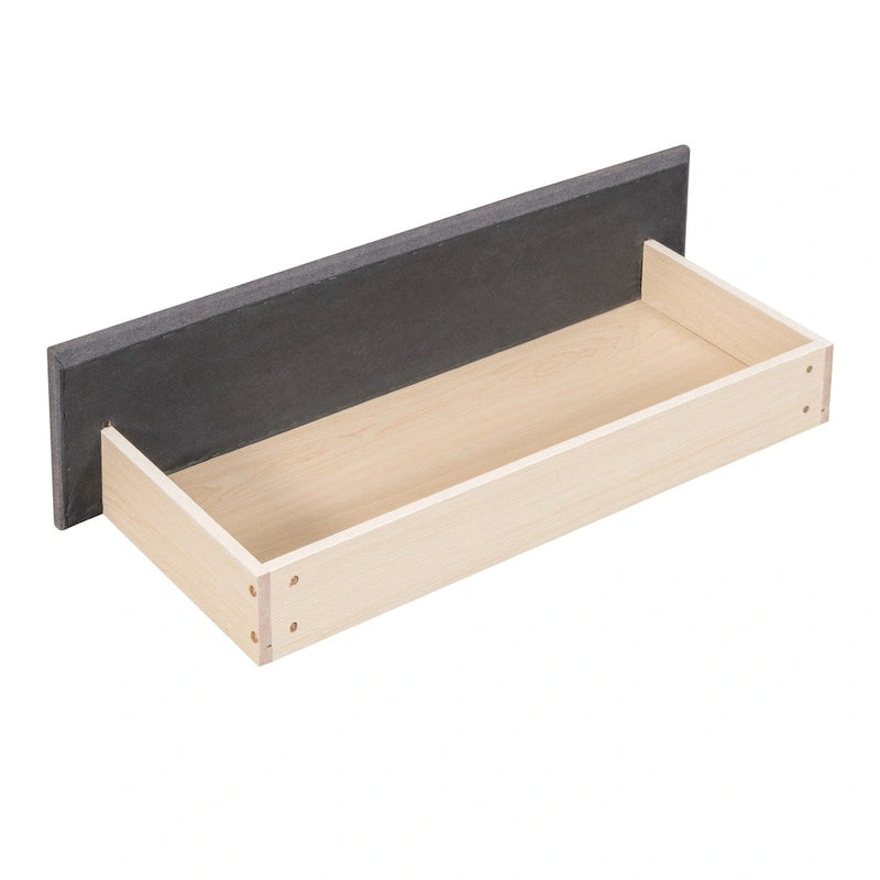 Lit de repos capitonné en lin gris avec rangement – Lit double, 2 places