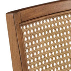 Chaises de salle à manger en rotin et lin beige naturel, lot de 2