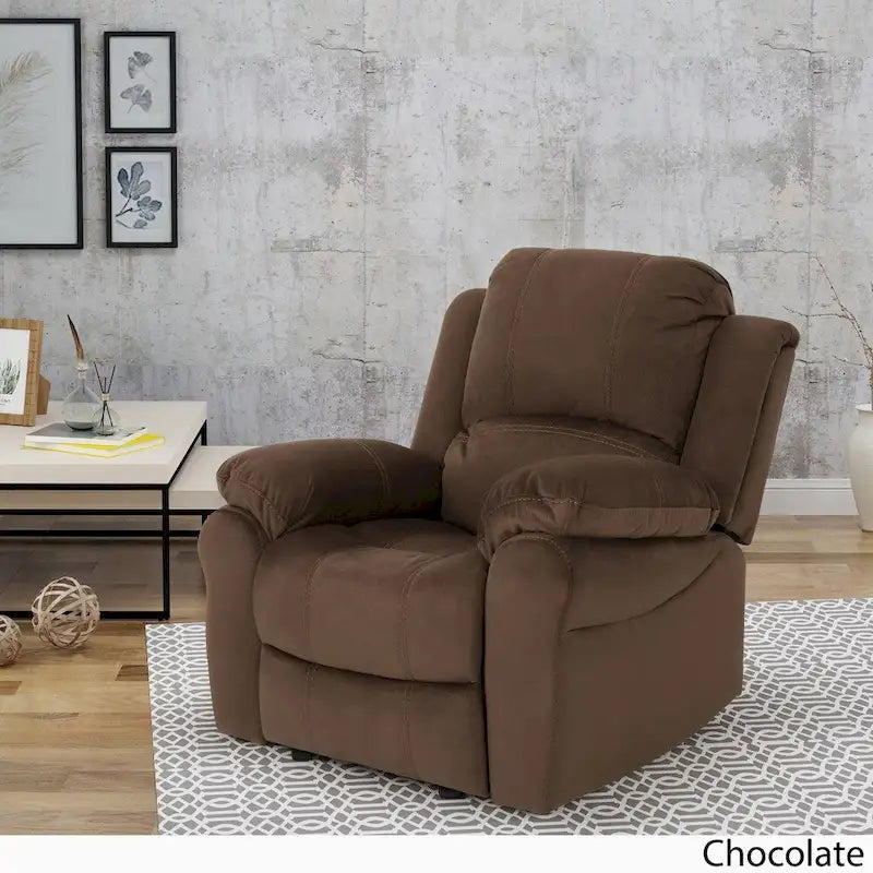 Fauteuil inclinable planeur en microfibre chocolat / gris et noir, 1 place
