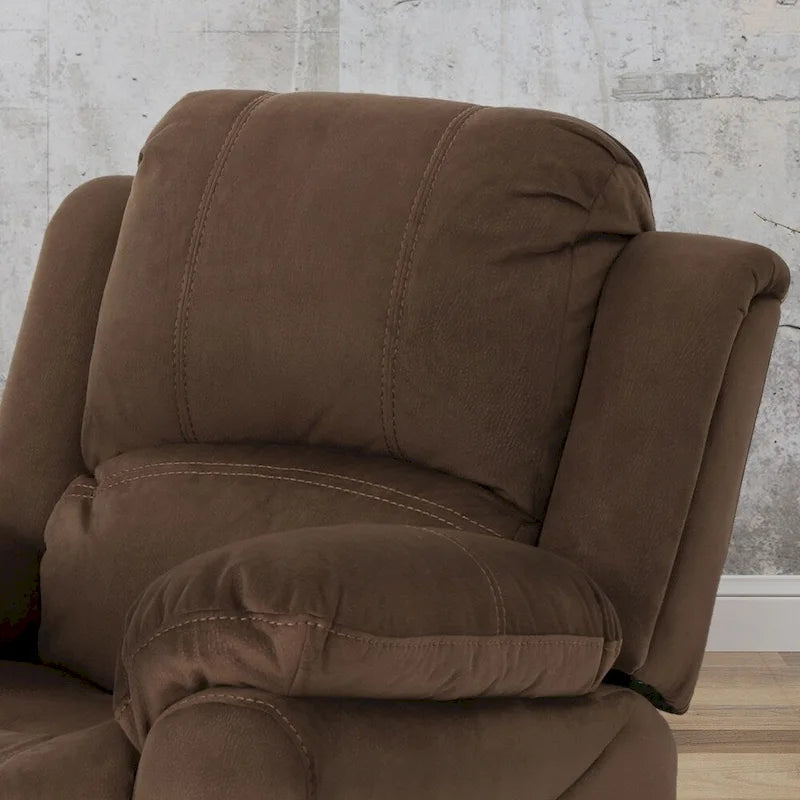 Fauteuil inclinable planeur en microfibre chocolat / gris et noir, 1 place