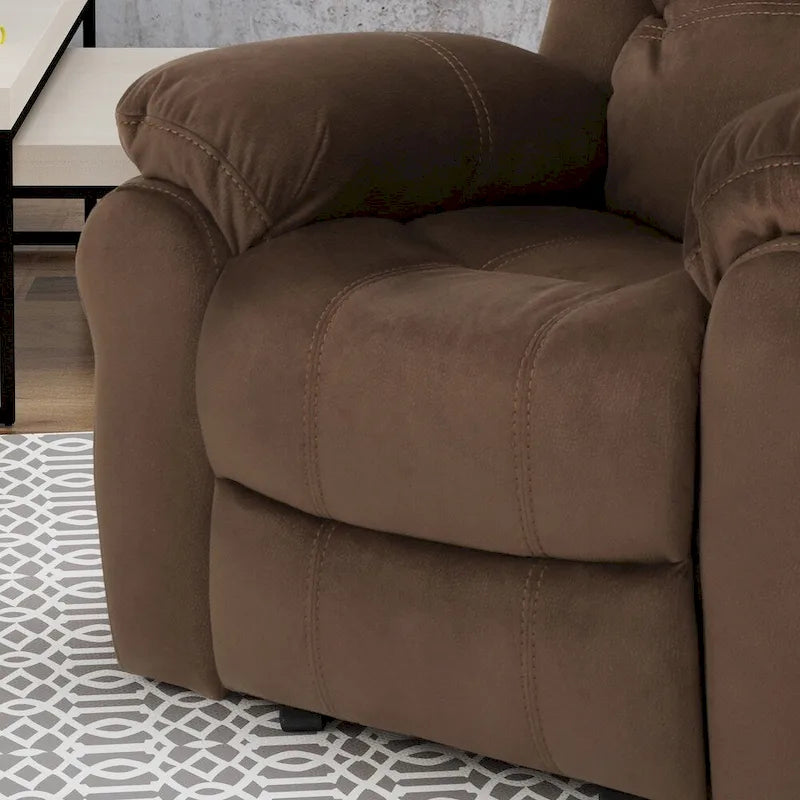 Fauteuil inclinable planeur en microfibre chocolat / gris et noir, 1 place