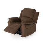 Fauteuil inclinable planeur en microfibre chocolat / gris et noir, 1 place