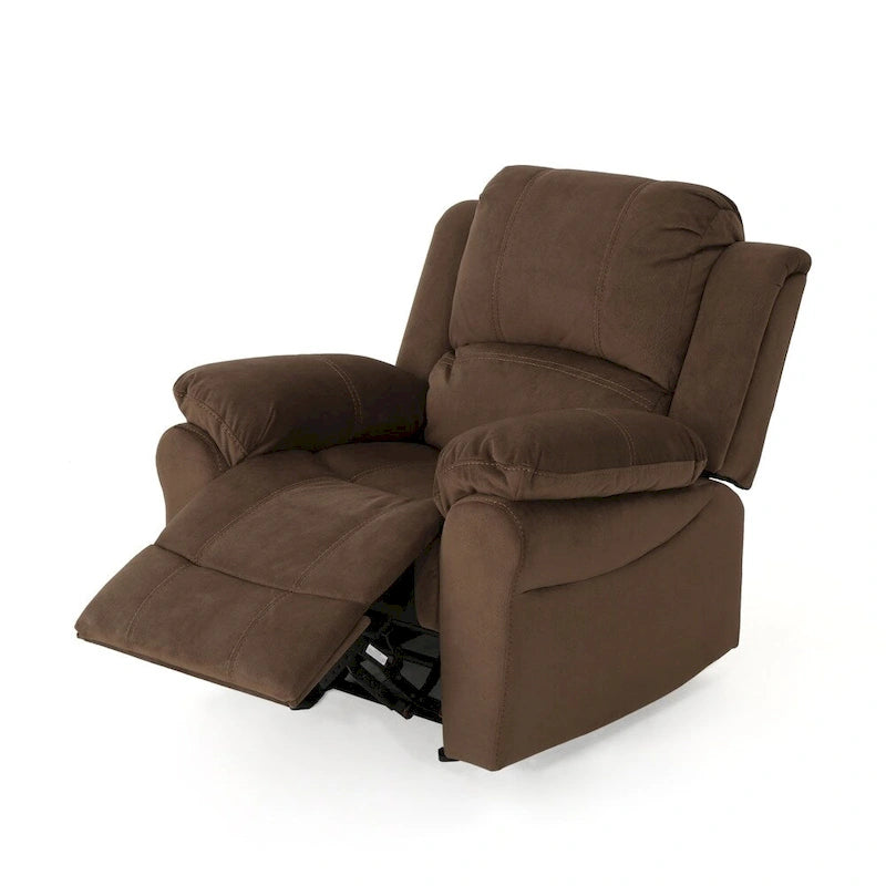 Fauteuil inclinable planeur en microfibre chocolat / gris et noir, 1 place
