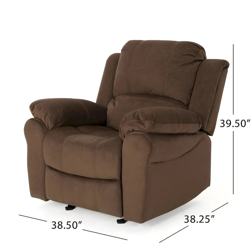 Fauteuil inclinable planeur en microfibre chocolat / gris et noir, 1 place