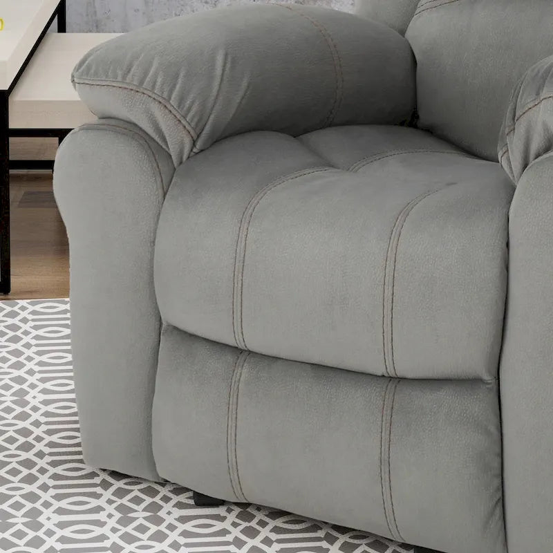 Fauteuil inclinable planeur en microfibre chocolat / gris et noir, 1 place