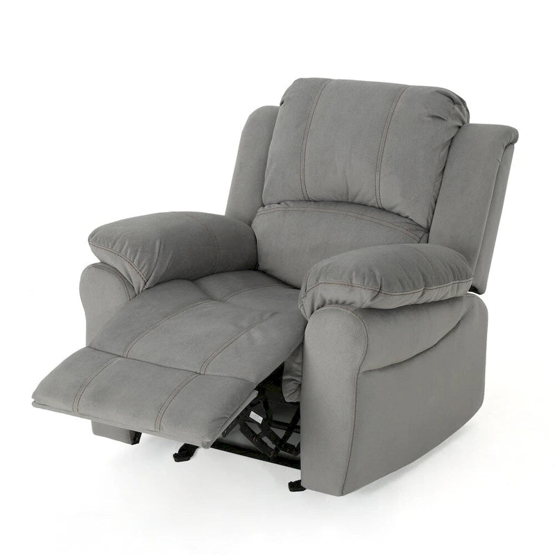 Fauteuil inclinable planeur en microfibre chocolat / gris et noir, 1 place