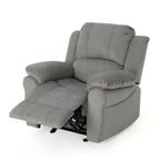Fauteuil inclinable planeur en microfibre chocolat / gris et noir, 1 place