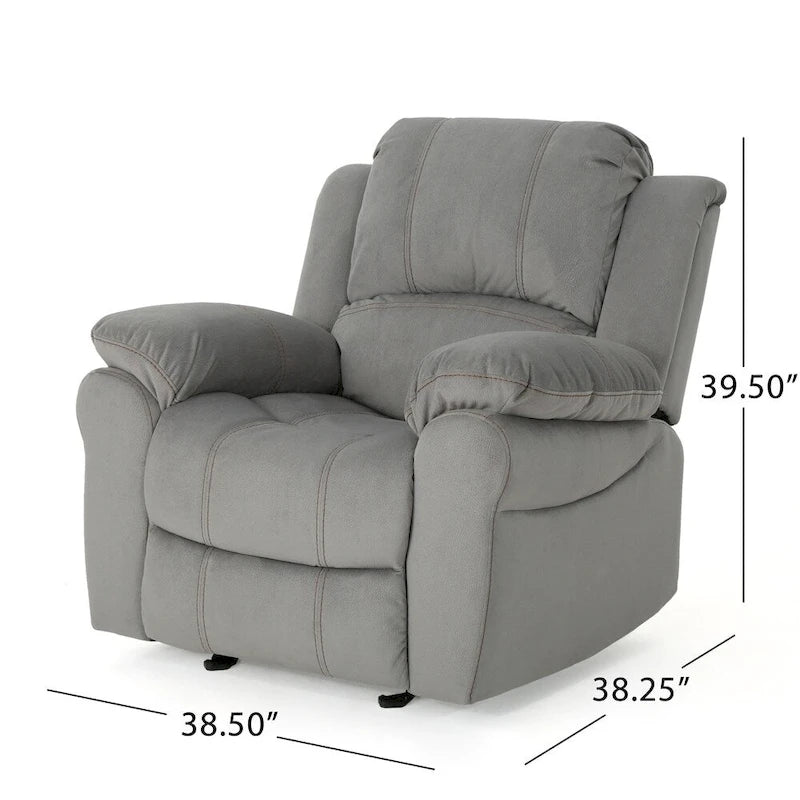 Fauteuil inclinable planeur en microfibre chocolat / gris et noir, 1 place