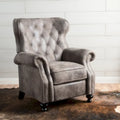 Fauteuil inclinable gris capitonné une place