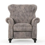 Fauteuil inclinable gris capitonné une place