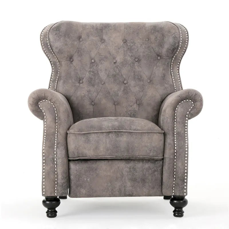 Fauteuil inclinable gris capitonné une place