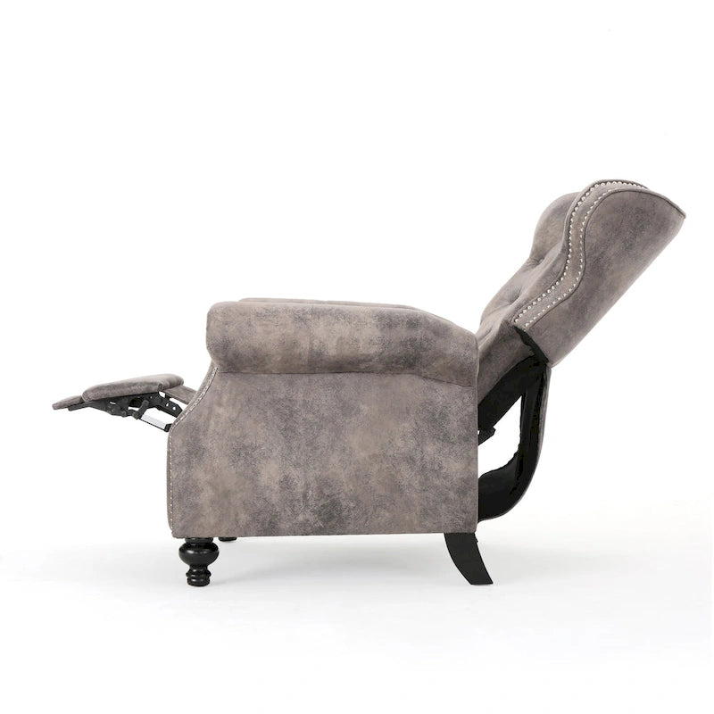 Fauteuil inclinable gris capitonné une place