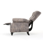 Fauteuil inclinable gris capitonné une place