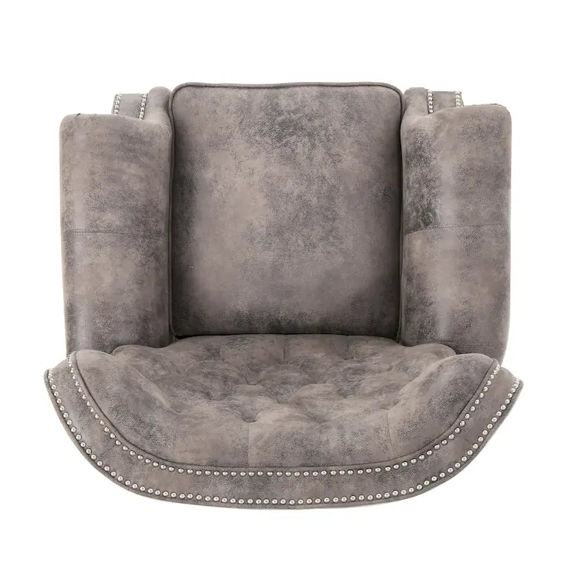 Fauteuil inclinable gris capitonné une place