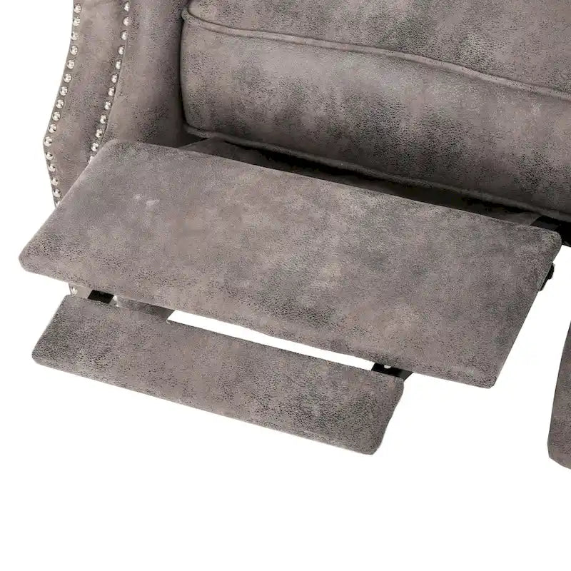 Fauteuil inclinable gris capitonné une place
