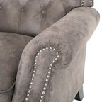 Fauteuil inclinable gris capitonné une place