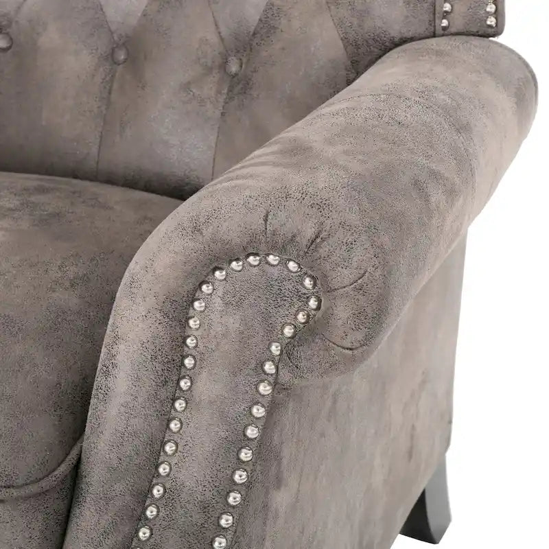 Fauteuil inclinable gris capitonné une place
