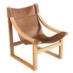 Fauteuil inclinable accent, cuir et chêne, pour 1 personne – naturel/bleu cobalt/noir
