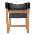 Fauteuil inclinable accent, cuir et chêne, pour 1 personne – naturel/bleu cobalt/noir