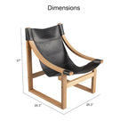 Fauteuil inclinable accent, cuir et chêne, pour 1 personne – naturel/bleu cobalt/noir