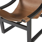 Fauteuil inclinable accent, cuir et chêne, pour 1 personne – naturel/bleu cobalt/noir