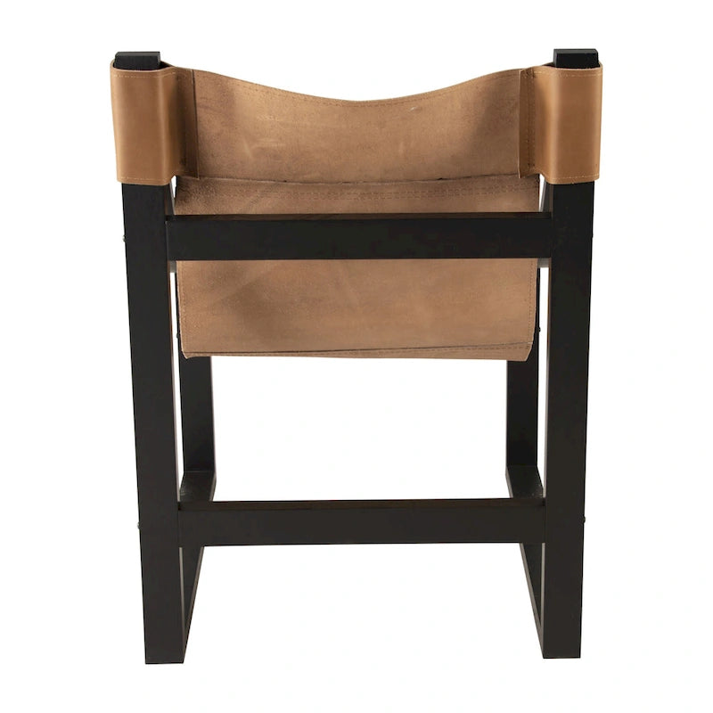 Fauteuil inclinable accent, cuir et chêne, pour 1 personne – naturel/bleu cobalt/noir