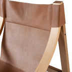 Fauteuil inclinable accent, cuir et chêne, pour 1 personne – naturel/bleu cobalt/noir