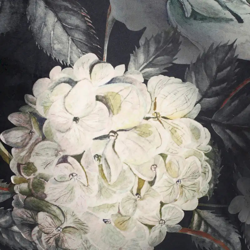 Pouf Cube Imprimé Floral — Noir / Gris, 1 place