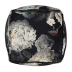 Pouf Cube Imprimé Floral — Noir / Gris, 1 place