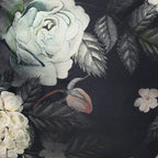 Pouf Cube Imprimé Floral — Noir / Gris, 1 place