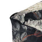 Pouf Cube Imprimé Floral — Noir / Gris, 1 place
