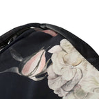 Pouf Cube Imprimé Floral — Noir / Gris, 1 place
