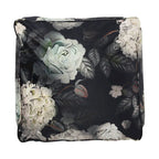 Pouf Cube Imprimé Floral — Noir / Gris, 1 place