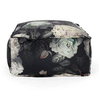 Pouf Cube Imprimé Floral — Noir / Gris, 1 place