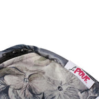 Pouf Cube Imprimé Floral — Noir / Gris, 1 place