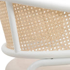 Chaise de salle à manger avec accoudoirs – Assise en velours et dossier en rotin, lot de 2 (Beige / Blanc / Noir / Gris)