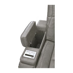 Canapé inclinable électrique double 3 places en cuir gris