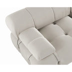 Canapé modulable en velours – 3 places, réversible, beige / orange / vert / noir / bleu