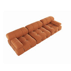 Canapé modulable en velours – 3 places, réversible, beige / orange / vert / noir / bleu