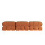 Canapé modulable en velours – 3 places, réversible, beige / orange / vert / noir / bleu