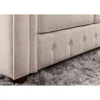 Canapé d'angle modulable symétrique 5 places en lin beige