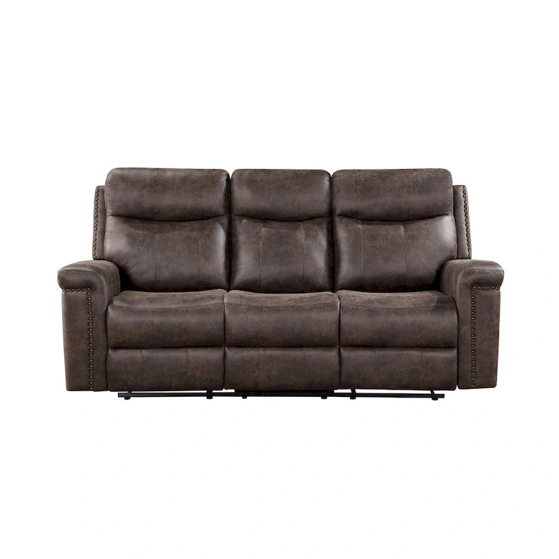 Ensemble canapé et causeuse inclinables en similicuir Mocha — 2 pièces, 4 places