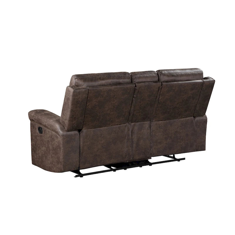 Ensemble canapé et causeuse inclinables en similicuir Mocha — 2 pièces, 4 places