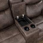 Ensemble canapé et causeuse inclinables en similicuir Mocha — 2 pièces, 4 places