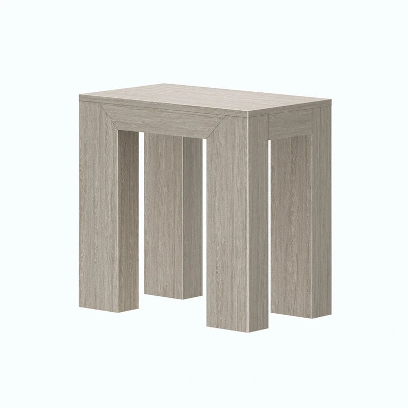 Table d'appoint rectangulaire Wirebrush, 25 po — Blanc côtier / Blond / Coquillage / Pacane