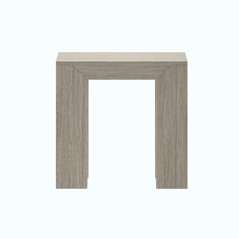 Table d'appoint rectangulaire Wirebrush, 25 po — Blanc côtier / Blond / Coquillage / Pacane
