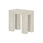 Table d'appoint rectangulaire Wirebrush, 25 po — Blanc côtier / Blond / Coquillage / Pacane