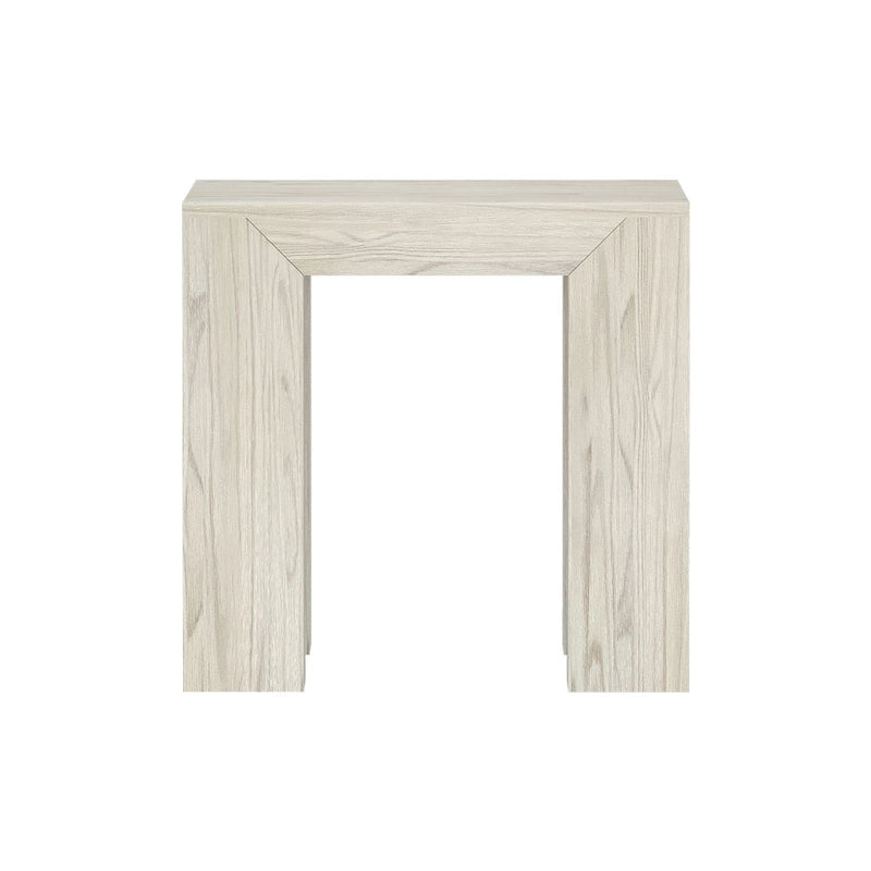 Table d'appoint rectangulaire Wirebrush, 25 po — Blanc côtier / Blond / Coquillage / Pacane
